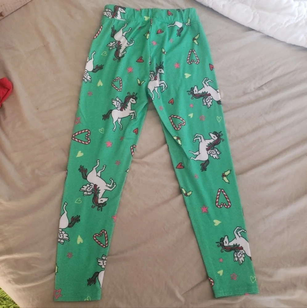 💙🩵💙 Justice holiday Christmas unicorn leggings 6/7 6 6x 7
